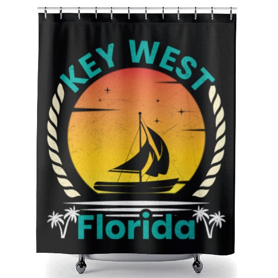 KEY-WEST FLORDIA Sailing West Keys Sailing Outfit Shower Curtains