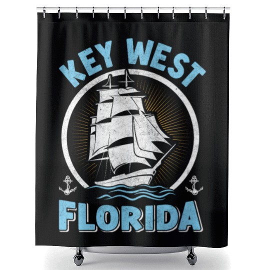 KEY-WEST FLORDIA Sailing West Keys Sailing Outfit Shower Curtains