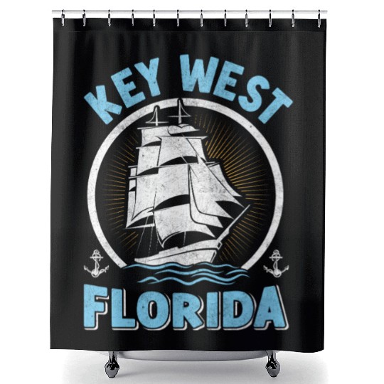 KEY-WEST FLORDIA Sailing West Keys Sailing Outfit Shower Curtains