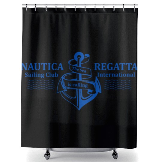 Regattta Nautica Sailing Club International Blue Shower Curtains