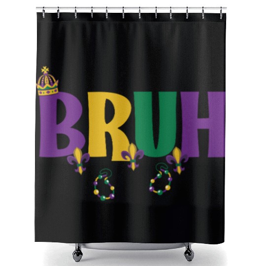 Bruh Mardi Gras Teens Boys Kids Mardi Gras Bruh Shower Curtains