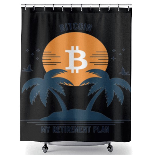 Bitcoin Retirement BTC - Crypto Investors Shower Curtains