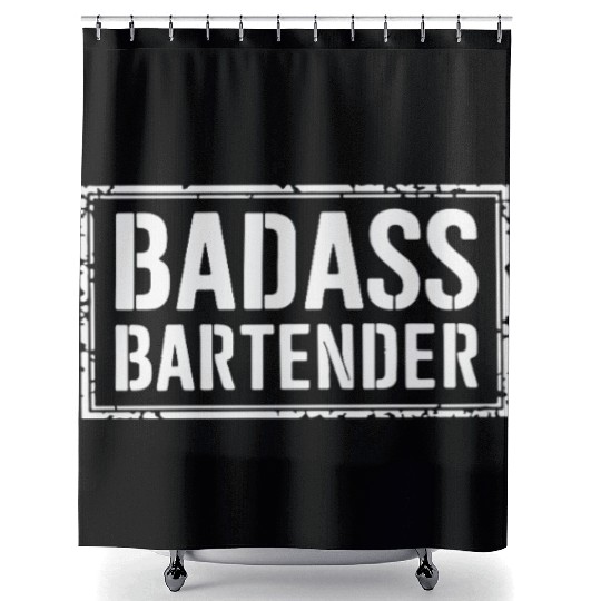 Funny Gift for Bartender - Badass Bartender Shower Curtains