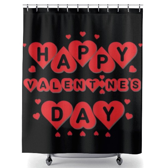 Happy Valentine's Day. Shower Curtains