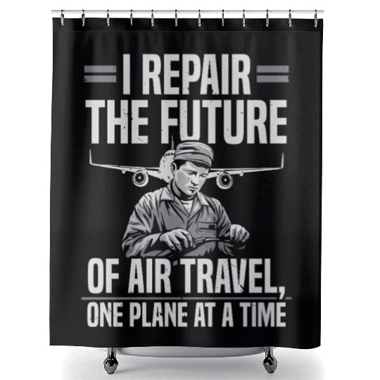 Aircraft Technician Avionics Maintenance Airport Shower Curtains