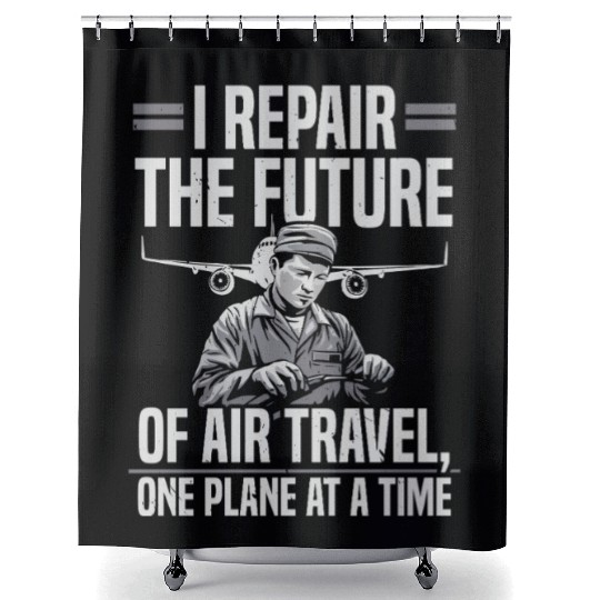 Aircraft Technician Avionics Maintenance Airport Shower Curtains