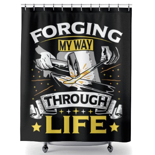 Power Blacksmith Metal Blacksmith Merch Shower Curtains