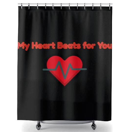My Heart Beats for You -Funny Doctor Valentine Shower Curtains