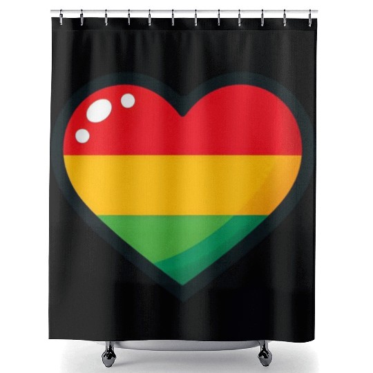 A heart with one red one yellow Shower Curtains