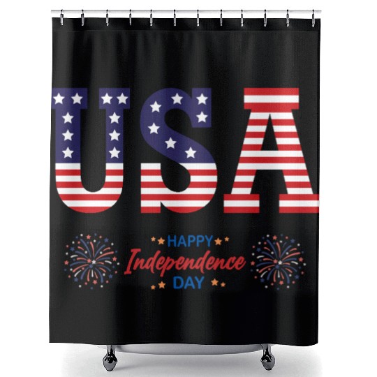 Happy Independence Day - USA Shower Curtains