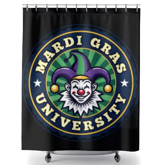 Mardi Gras University Clown Men's Mardi Gras Shower Curtains