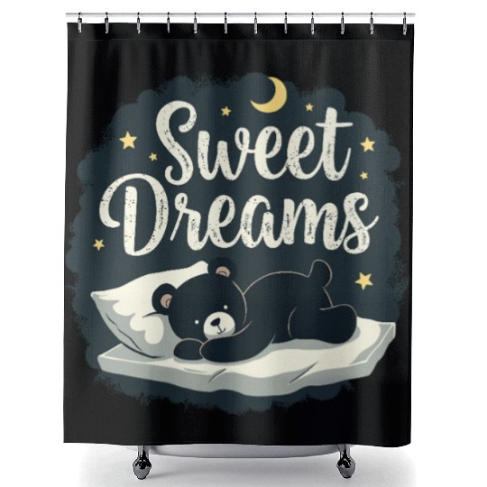 Teddy Bear Sweet Dreams Official Sleep Shower Curtains