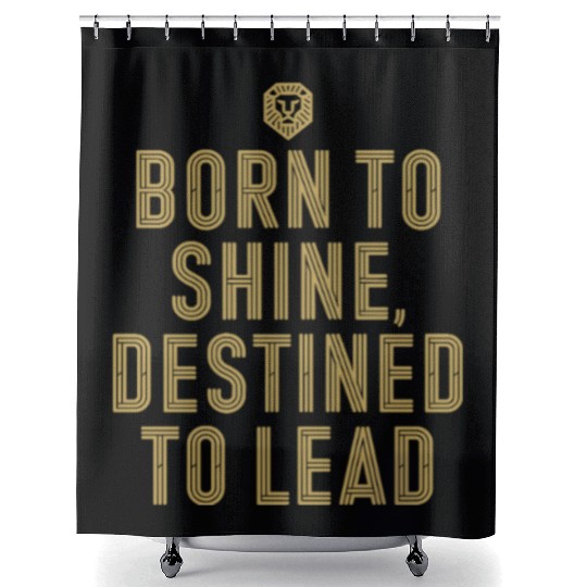 Born To radiate Destined To Lead Leo Character Shower Curtains