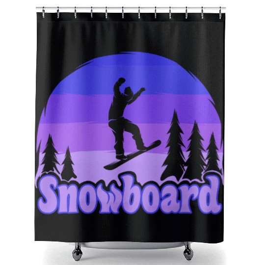snowboard snowboarding Shower Curtains