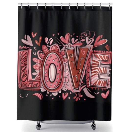 Funny Cute Love Valentine's day Shower Curtains