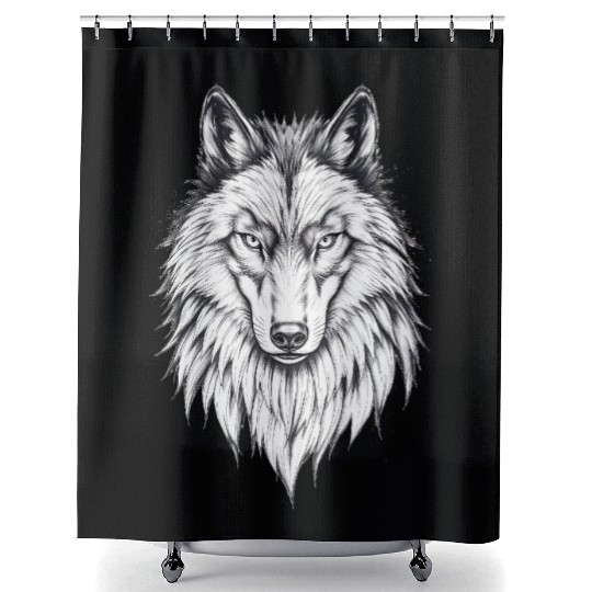 Wolf Face: Majestic and Wild Shower Curtains