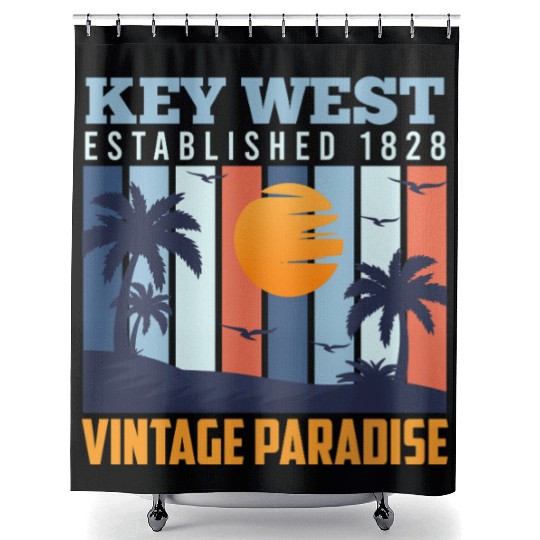 KEY-WEST ESTABLISHED 1828 VINTAGE PARADISE Shower Curtains
