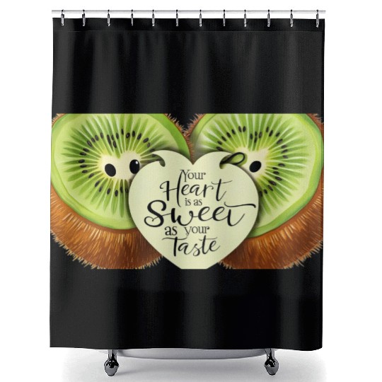 Your Heart is Sweet as Your Taste – Kiwi Love Shower Curtains