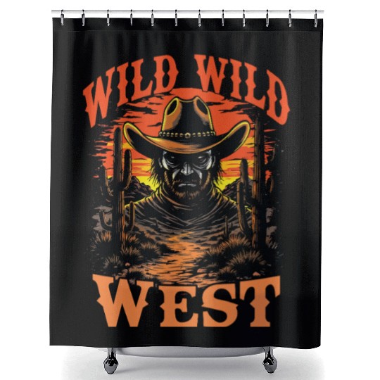 Wild Wild West Cowboy Sunset Shower Curtains