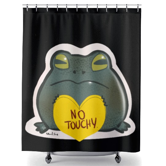 NO Touchy! Grumpy toad. Shower Curtains