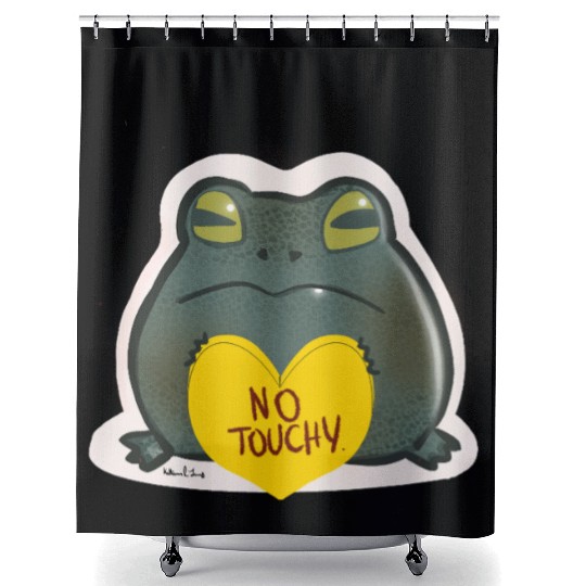 NO Touchy! Grumpy toad. Shower Curtains