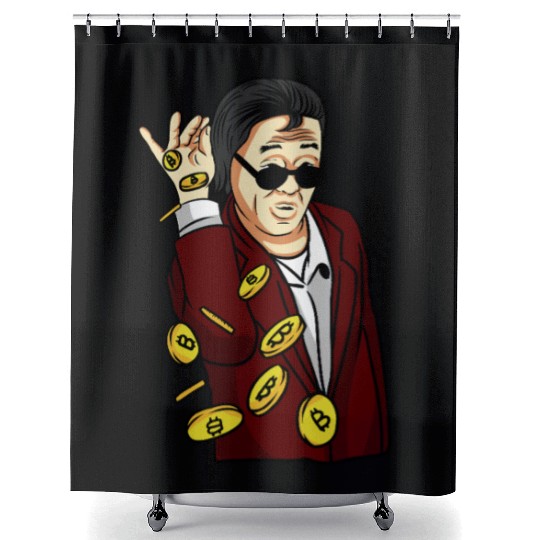 Satoshi Coin Drop -Bitcoin Crypto Shower Curtains
