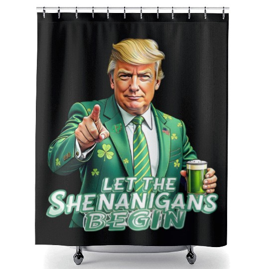 Trump St. Patrick’s Day Shower Curtains – Irish Party Shower Curtains