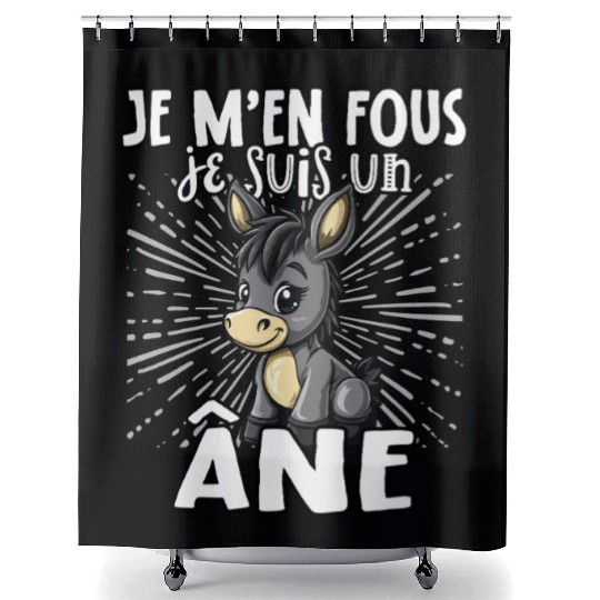 Je M'en Fous Je Suis Un Ane - Sweet Donkey Shower Curtains