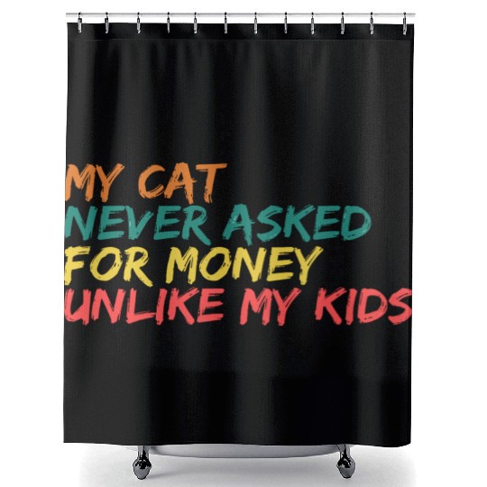 Retro Feline Philosophy Shower Curtains