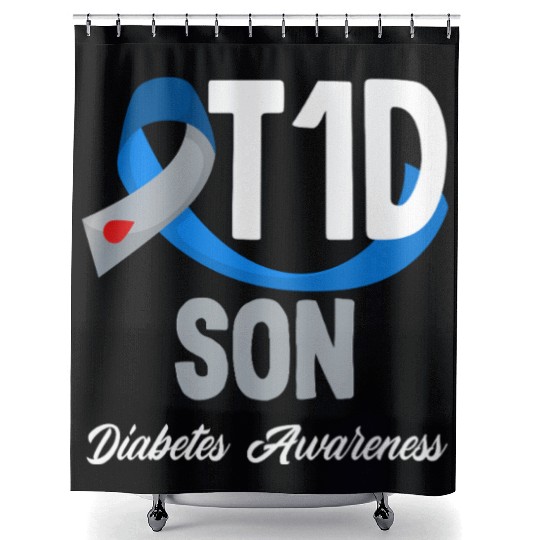 T1D Son Diabetes Type 1 Awareness Support Shower Curtains