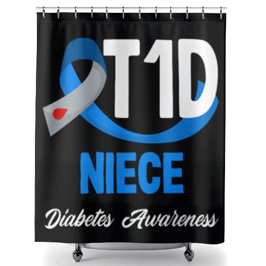 T1D Niece Diabetes Type 1 Awareness Shower Curtains