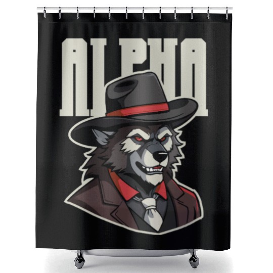 Alpha Wolf – No Beta Behavior Shower Curtains