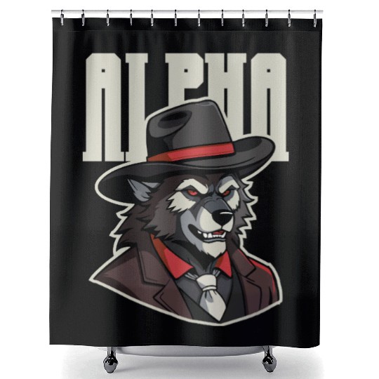 Alpha Wolf – No Beta Behavior Shower Curtains
