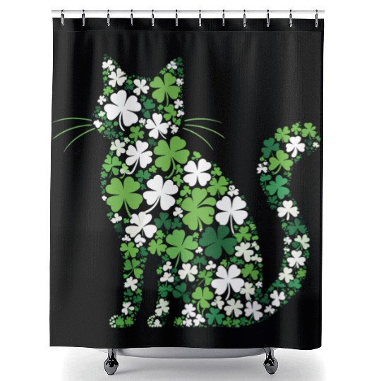 Catrick's Day – Lucky Cat Celebration Shower Curtains