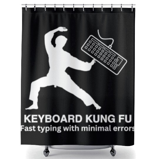 KEYBOARD KUNG FU Shower Curtains