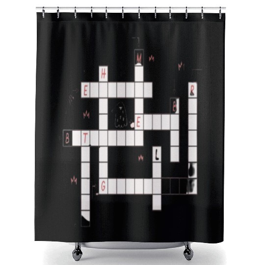Preppy Crossword Shower Curtains – Stylish & Fun Word Puzzl