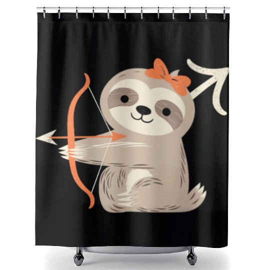 Sagittarius Zodiac Sloth Archer Design for Shower Curtains