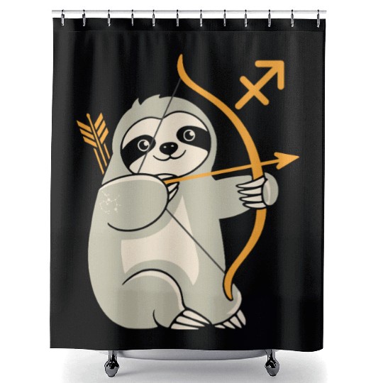 Sagittarius Zodiac Sloth Archer Adventure Shower Curtains
