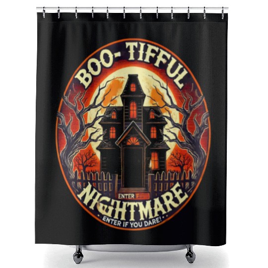 Haunted House Horror - Spooky Halloween Nightmare Shower Curtains