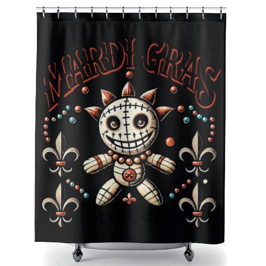 Mardi Gras Voodoo Doll Soociial Clubb Magic Shower Curtains