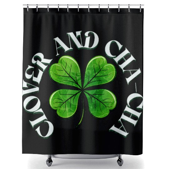Clover Cha Cha 4-Leaf AI Clover Design Shower Curtains