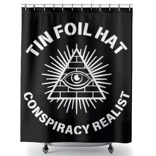 Tin Foil Hat Conspiracy Realist Shower Curtains