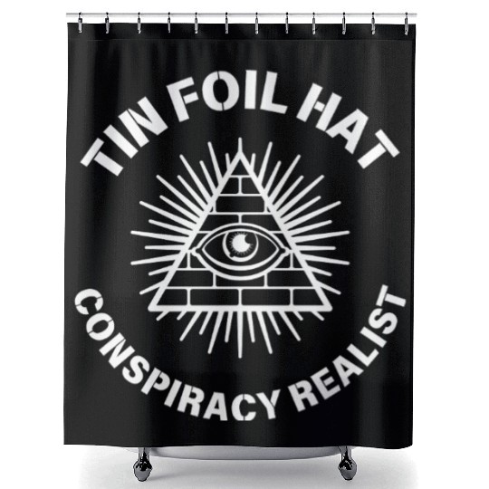 Tin Foil Hat Conspiracy Realist Shower Curtains