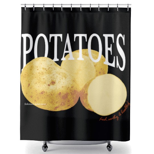 Earthy Potato Graphic Shower Curtains