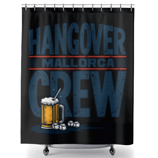 Hangover Crew Mallorca Party Shower Curtains party animal