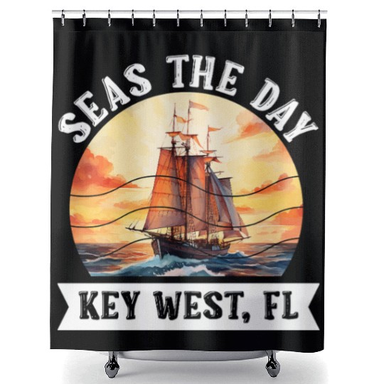 Florida Keys SEAS THE DAY IN KEY-WEST FLORIDA Shower Curtains