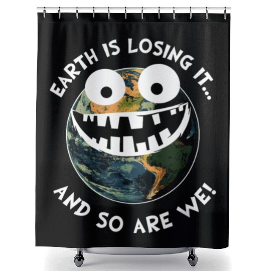 The Earth Losing It Planet Earth Environment Gift Shower Curtains