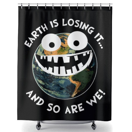 The Earth Losing It Planet Earth Environment Gift Shower Curtains