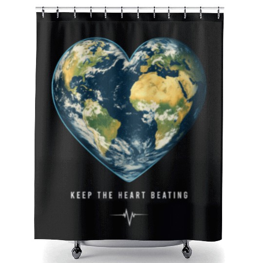 Keep the Heart Beating Environment Earth Earth Day Shower Curtains