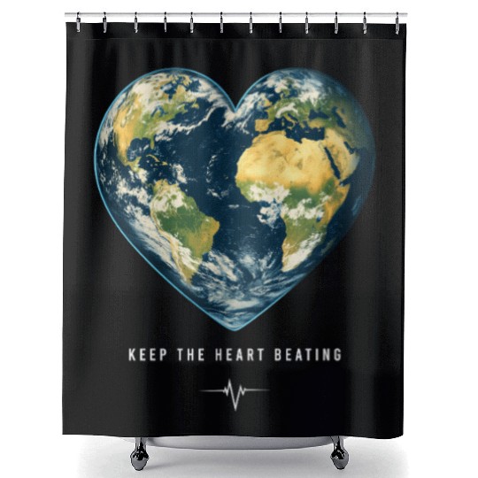 Keep the Heart Beating Environment Earth Earth Day Shower Curtains